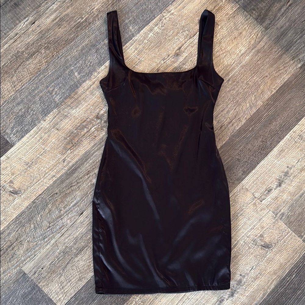 Elegant Black Satin Dress